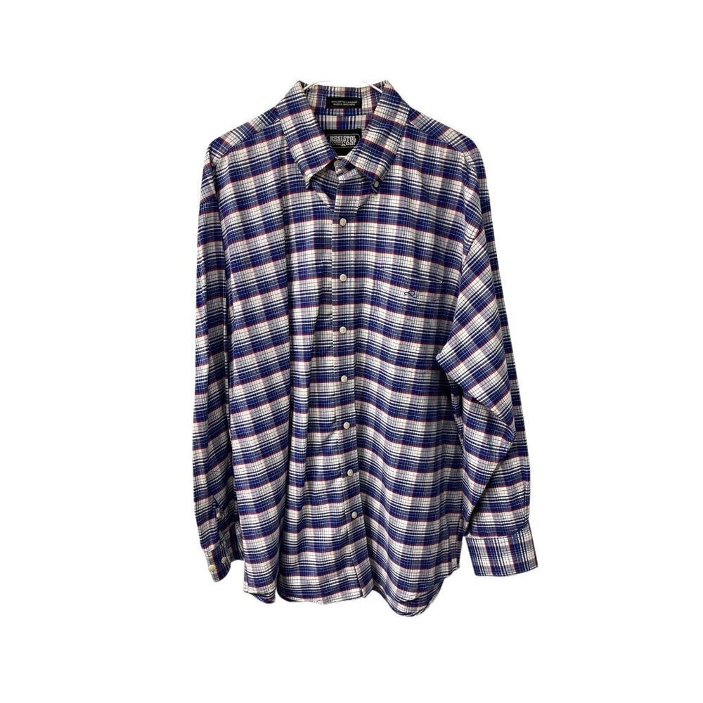 Resistol Rodeo Gear Men’s Button Down Cowboy Plaid Long Sleeve Shirt Large Size